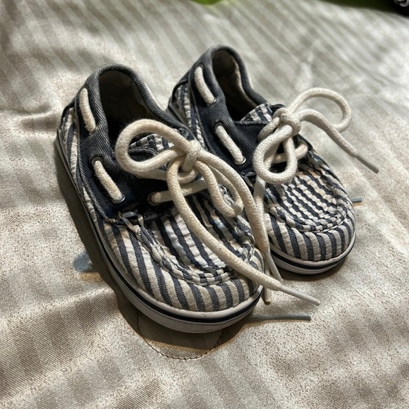 Sperry Kids Top Sider Striped Shoes - Size 4m - Picture 2 of 8